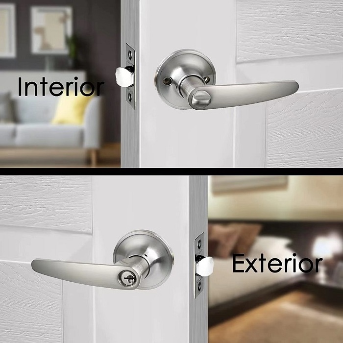 High Quality Residential Cylindrical Lock Set Steel and Zinc Door Handle Main Lock for Bedroom Bathroom with Wooden Door Handle