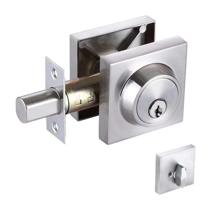 Single Cylinder Deadbolt Lock Slim Square Deadbolt locks for Front Door Modern Contemporary High Security Heavy Duty