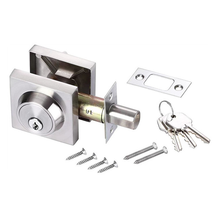 Single Cylinder Deadbolt Lock Slim Square Deadbolt locks for Front Door Modern Contemporary High Security Heavy Duty