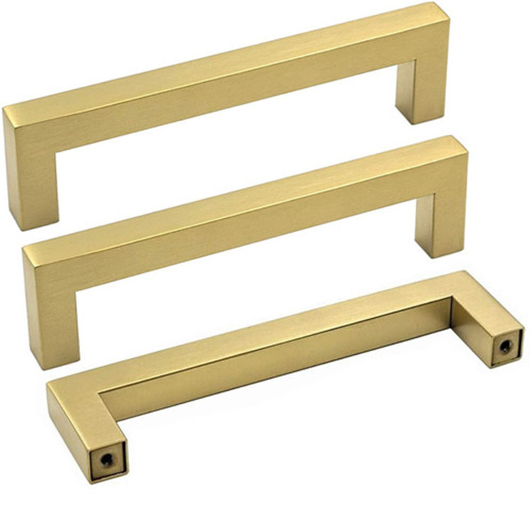 Durable 128mm Brushed Brass Drawer Pulls Cabinet Hardware Zinc Kitchen Handles for Cabinets Cupboards for Home Office Dressers