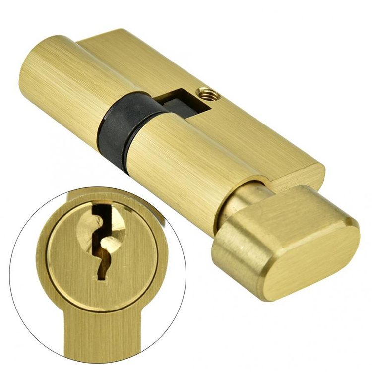 Solid Brass Cylinder Anti Theft Storm Door Lock Single Open 60mm European Door Lock Cylinder with 3 Key