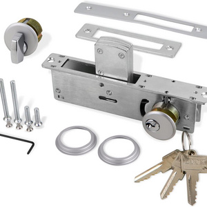 Storefront Door Mortise Lock Hook Deadbolt Aluminum Double Cylinder Deadbolt Lock Set for Storefront Entry Doors