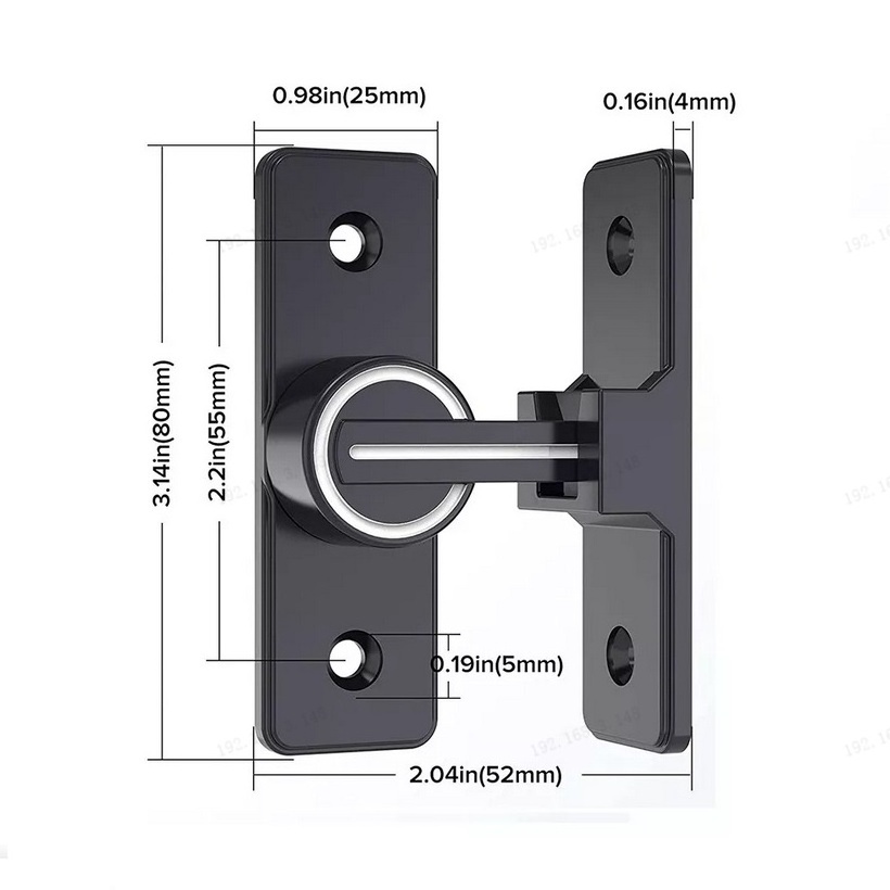 High Quality Zinc Alloy Unidirectional Barn Door Lock 90 Degree Gate Door Latches for Wooden Door