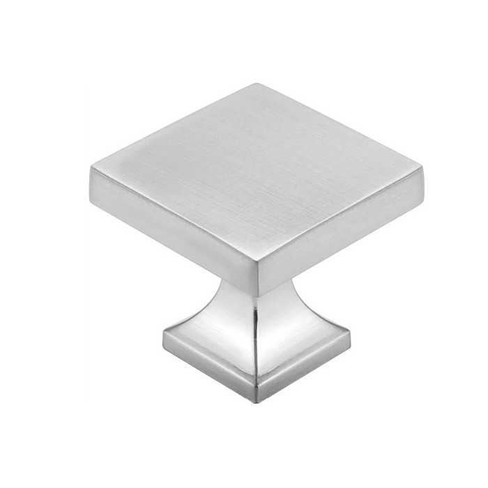 Cabinet Knobs and Square Drawer Pulls for Kitchen and Dresser Silver Zinc Hardware Brushed Square Door Pulls