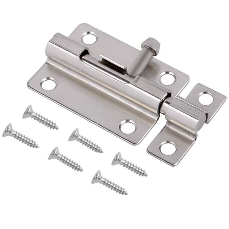 Steel Stainless Steel Zinc Door Lock Bolt Barrel Sliding Latch Lock with Screws for Bathroom Toilet Shed Door Furniture Pet Gate