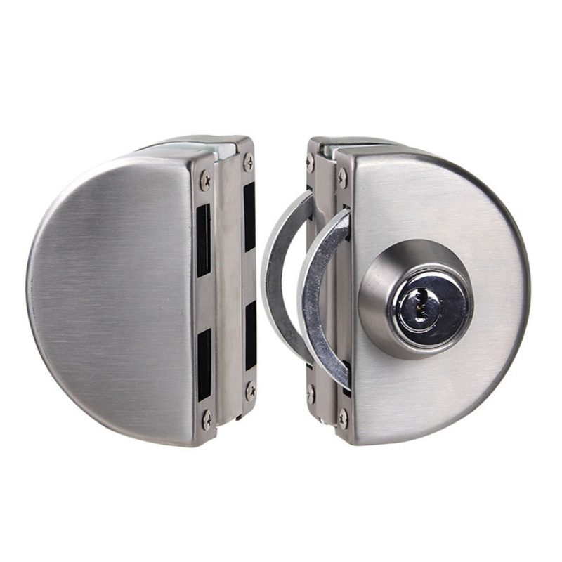 Glass Door Lock Durable Stainless Steel for 8 mm-12 mm  Double Bolts Swing Push Sliding Thickness Glass Door with 3 Keys