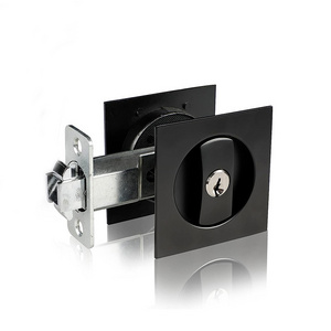 Sliding Door Pocket Lock Matt Black Entrance Type with Keys