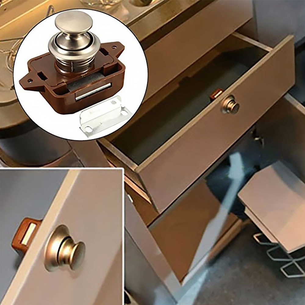 Furniture Hardware Diameter 20mm Camper Car Push Lock Cabinet Drawer Latch Button Locks