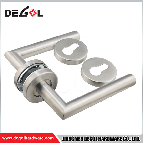 Furniture Hardware Stainless steel Matt Black Lever Door Handles Square Tube Door Lock Handle