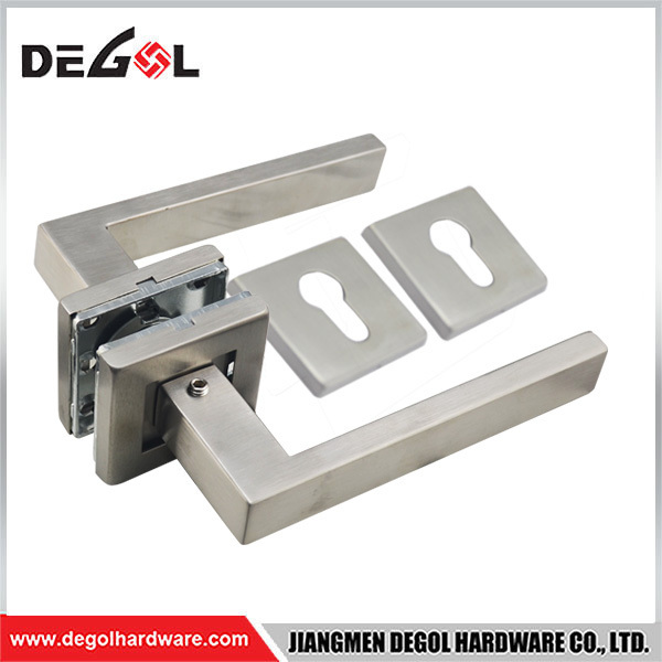 Furniture Hardware Stainless steel Matt Black Lever Door Handles Square Tube Door Lock Handle