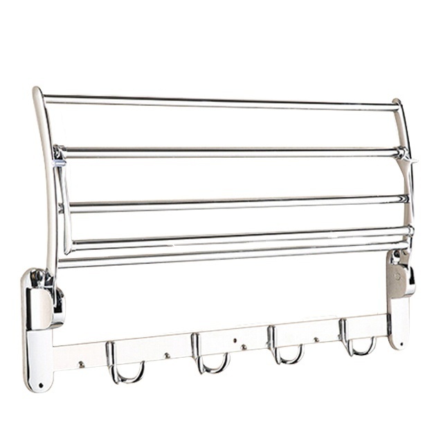 Chinese High quality Stainless steel foldable hotel bathroom commercial towel rack