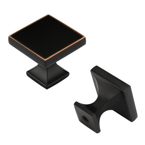 Square Oil Rubbed Bronze Cabinet Knob Traditional Dresser Drawer Pull Handle Bedroom Kitchen Office Hotel Made Zinc Alloy Zamak