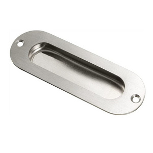 Hidden Recessed Pull Handle Stainless Steel Oval Flush Concealed Furniture Handle for Door Drawer Cupboard Cabinet Sliding Door