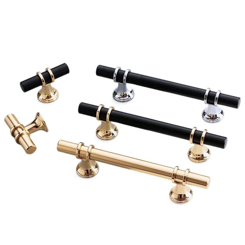 Luxury Alloy Cabinet Pulls in Gold and Black Kitchen Hardware for Cupboards Drawers Dressers for Bedroom Doors