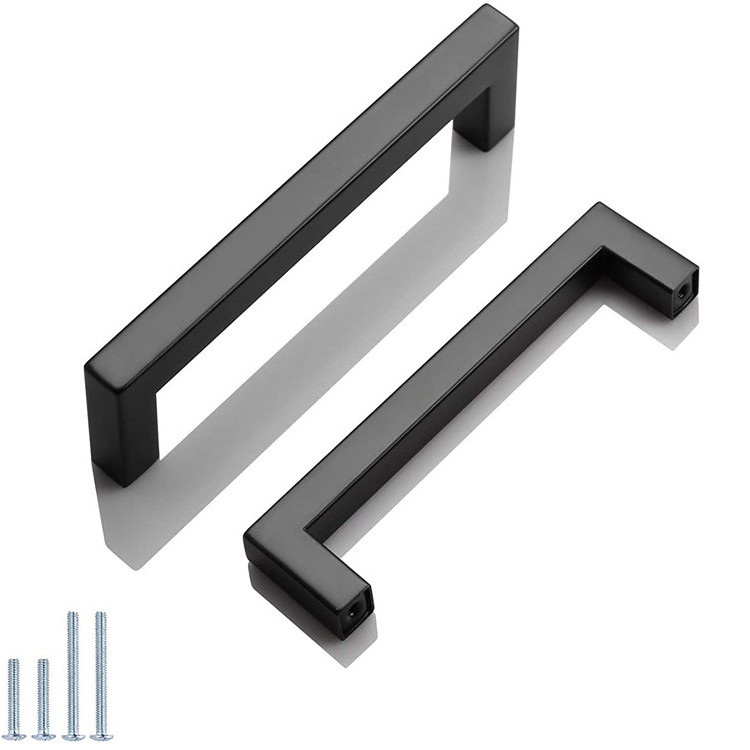 Matte Black 76mm Drawer Pulls Durable Kitchen Cabinet Hardware & Handles for Kitchen Office Hotel Home & Closet 128mm Door Usage