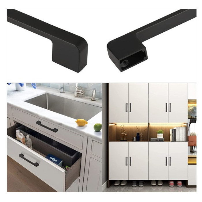 Zinc Alloy Drawer Handles Black Pulls for Dresser Cabinet Kitchen Bedroom Bathroom Living Room Hotel Use Made from Zamak