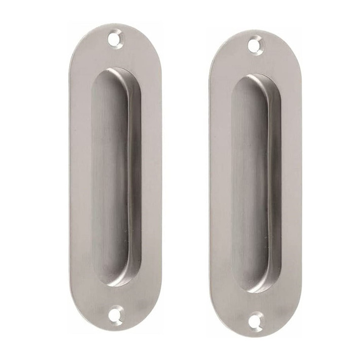 Hidden Recessed Pull Handle Stainless Steel Oval Flush Concealed Furniture Handle for Door Drawer Cupboard Cabinet Sliding Door