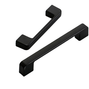 Modern matte black simple cabinet door edge handle wardrobe drawer handle pulls