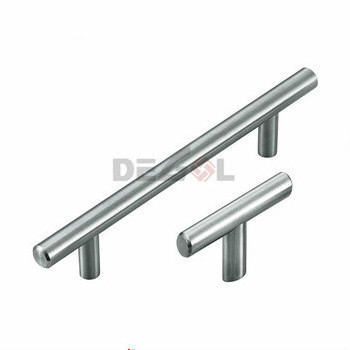 Euro Bar Cabinet Handle (1/2-inch Diameter) 5.38-inch Length (3-inch Hole Center) Satin Nickel furniture handle