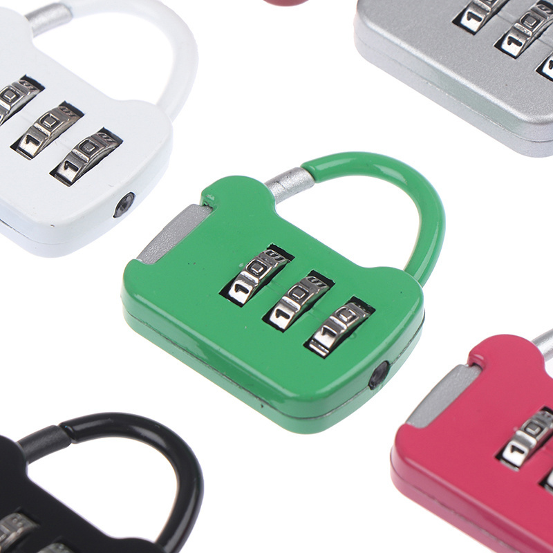 High Quality Mini Travel Padlock Anti-Theft Backpack Padlock 3 Digit Resettable Small Zinc Alloy Padlock Password Lock