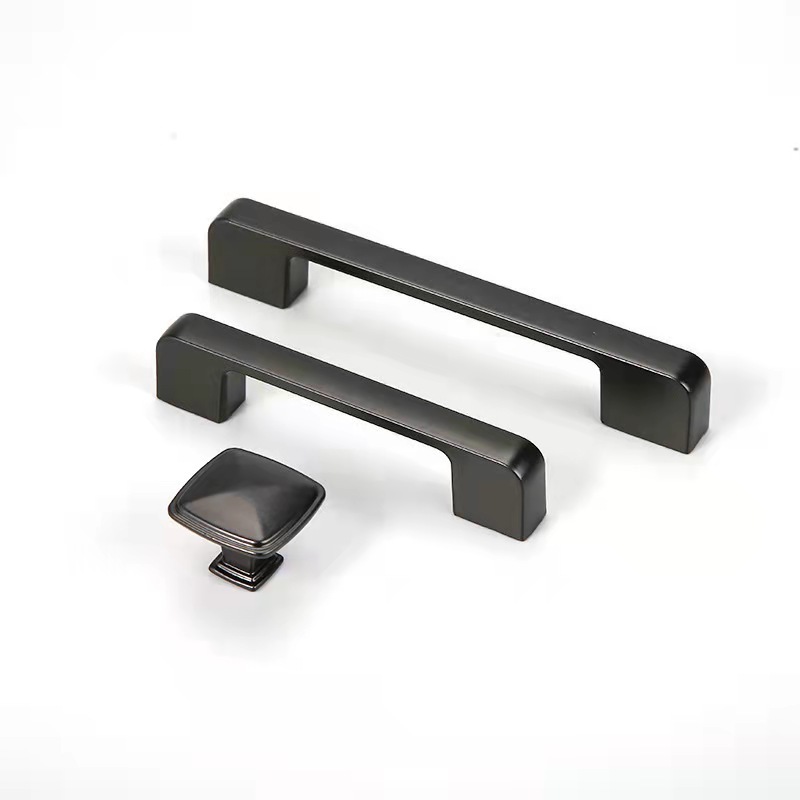 Zinc Alloy Drawer Handles Black Pulls for Dresser Cabinet Kitchen Bedroom Bathroom Living Room Hotel Use Made from Zamak