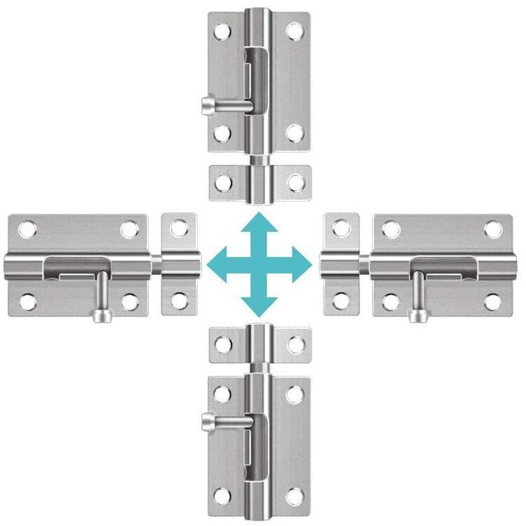 3 Inches Thickened Stainless Steel Slide Bolt Latch Lock Barrel Bolt Door Sliding Latch Brushed Finish for Hotels