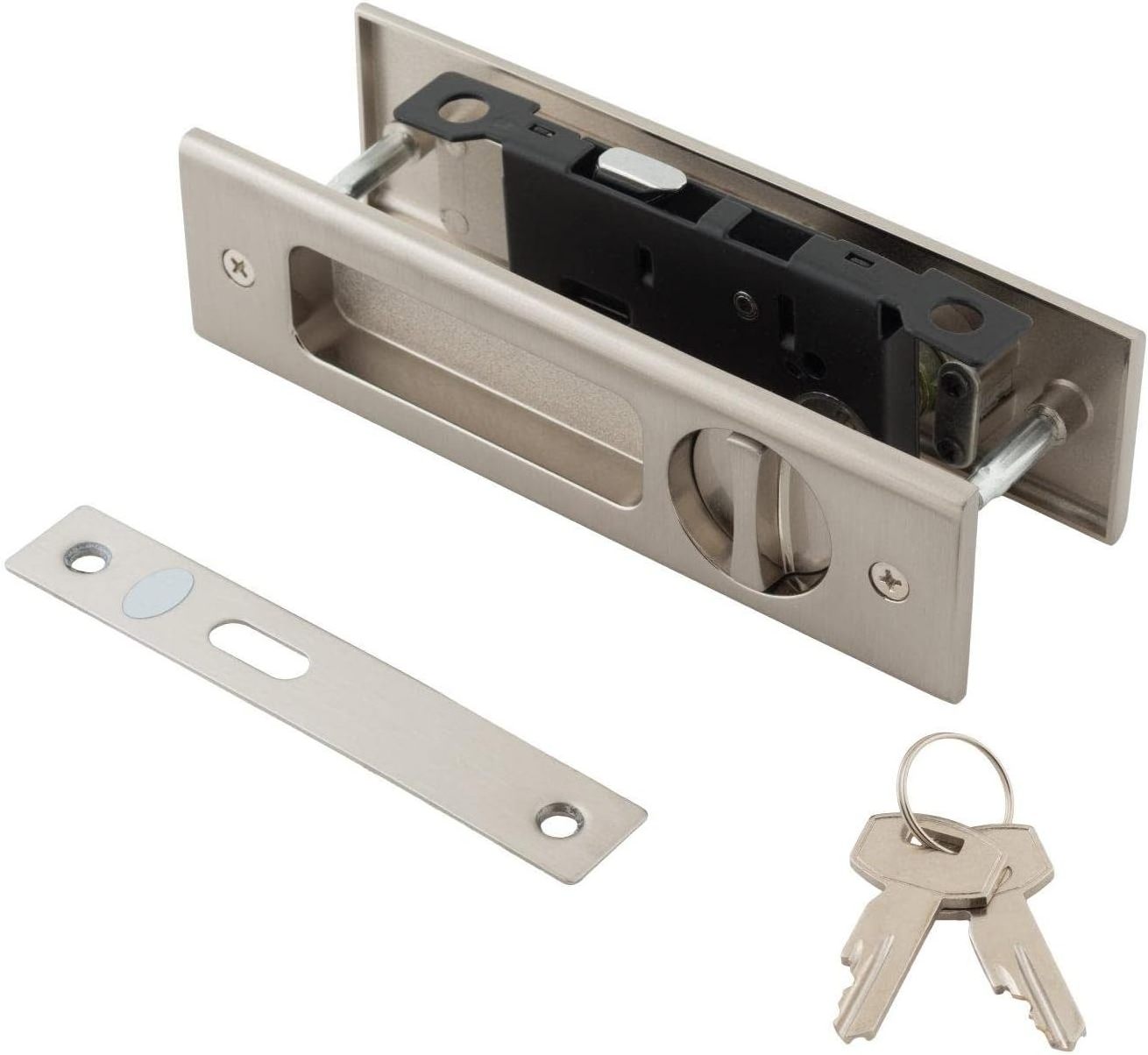 Pocket Door Lock with Key Recessed Sliding Door Mortise Double Barn Door Lock