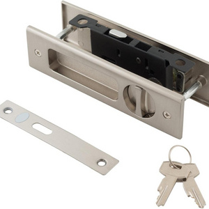 Pocket Door Lock with Key Recessed Sliding Door Mortise Double Barn Door Lock