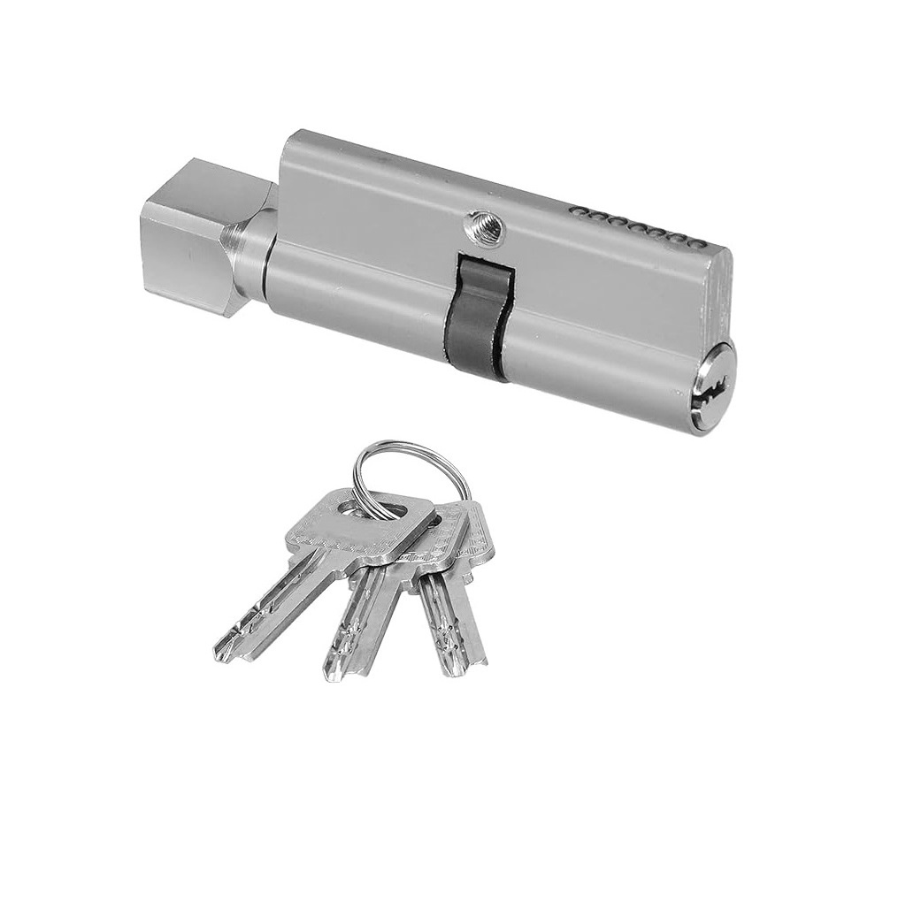 Anti-Theft Indoor Bedroom Safety Lock Cylinder Key Cylinder Aluminum Iron Alloy with 3 Keys for Door Thickness 35-50mm