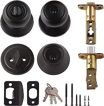 Manufacturer Supply Matte Black Basics Exterior Door Knob With Lock Deadbolt