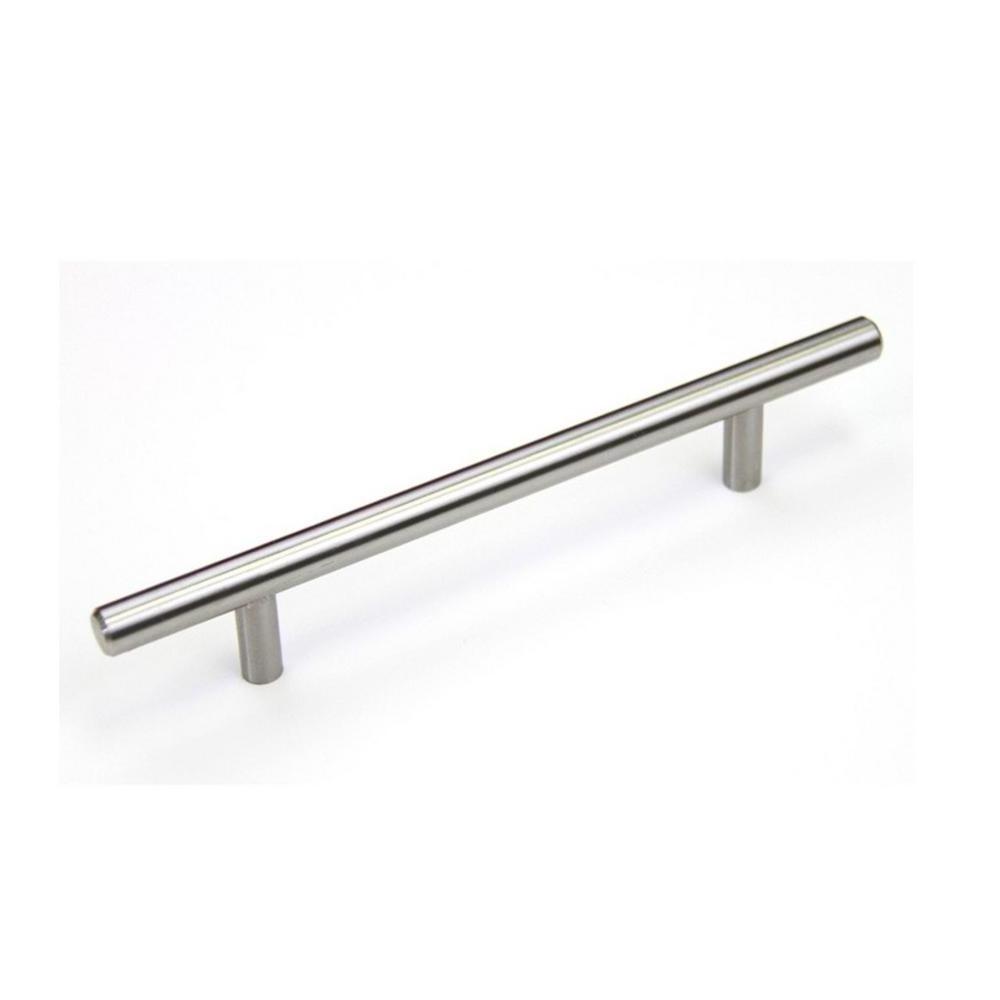 Euro Bar Cabinet Handle (1/2-inch Diameter) 5.38-inch Length (3-inch Hole Center) Satin Nickel furniture handle