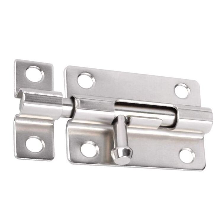 French Style Thick Stainless Steel Sliding Lock with 12 Screws for Doors Flush Bolt by Zinc and Zinc Alloy