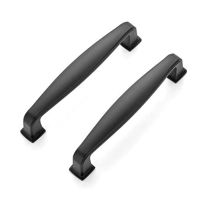 Matte Black 3-3/4 Inch Solid ABS Wood Kitchen Cabinet Handles Durable Drawer Pulls for Living Room Office Home or Closet Use