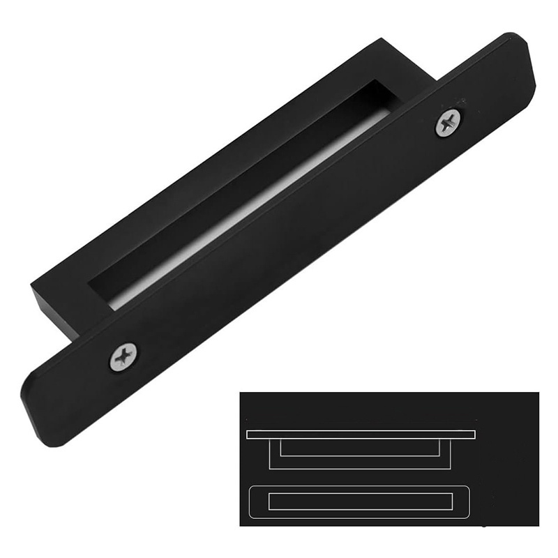 Durable Matte Black Square Cabinet Handles with Base Plate Stainless Steel for Kitchen Drawers Dressers Bedroom Office Use