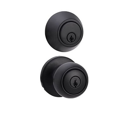 Manufacturer Supply Matte Black Basics Exterior Door Knob With Lock Deadbolt