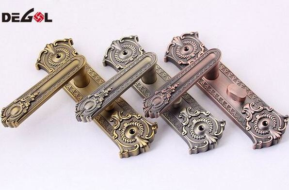 New design zinc alloy antique classic door lever handle on plate