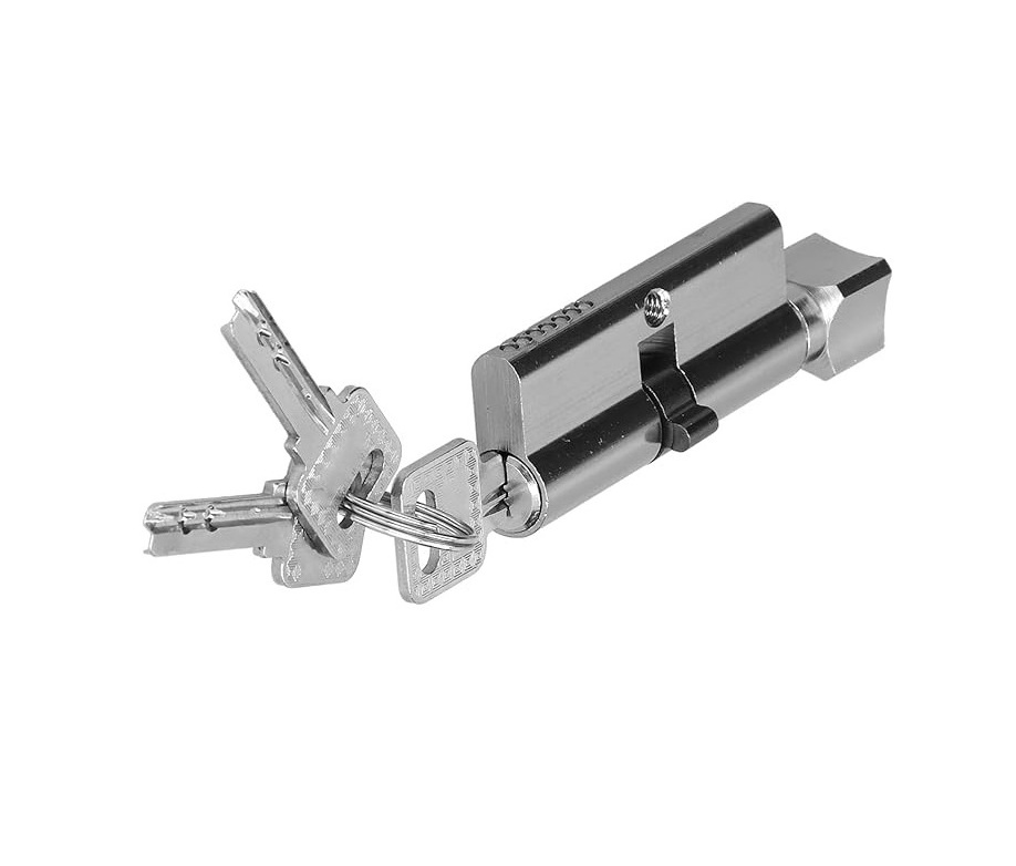 Anti-Theft Indoor Bedroom Safety Lock Cylinder Key Cylinder Aluminum Iron Alloy with 3 Keys for Door Thickness 35-50mm