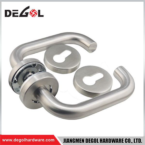 Supply all kinds of entrance door handle,fire rate door handle stainless steel ,interior door handle Satin finish