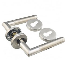 Furniture Hardware Stainless steel Matt Black Lever Door Handles Square Tube Door Lock Handle