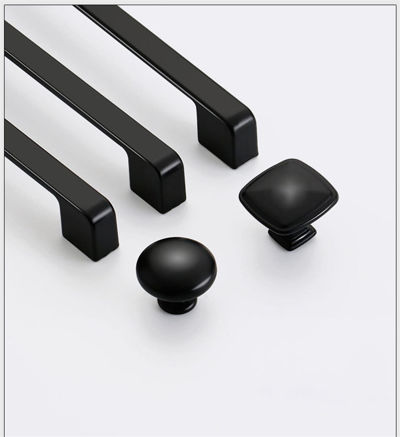 Modern matte black simple cabinet door edge handle wardrobe drawer handle pulls