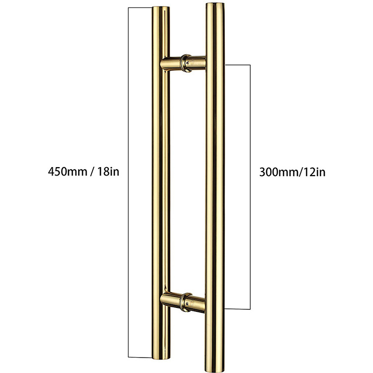 fabrication Round Tube Door Pull Solid Heavy-Duty Commercial Grade 304 Glass Stainless Steel Push Pull Door Handle for Main Door