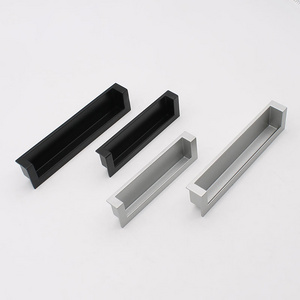 Aluminum Cupboards concealed cabinet door handle Drawer Hidden Flush Pulls for Drawers Closet Doors