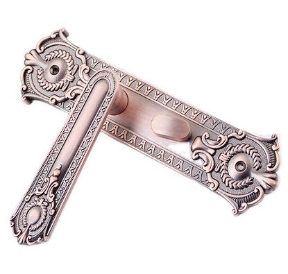 New design zinc alloy antique classic door lever handle on plate