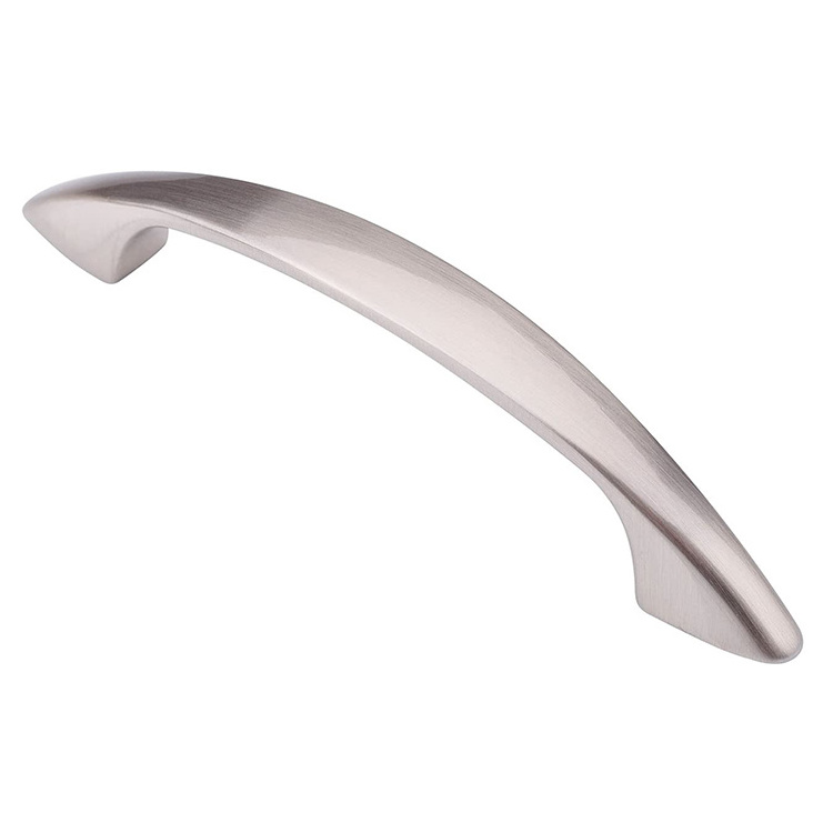 Brushed Satin Nickel Cabinet Hardware Arched Curved Kitchen Drawer Handles Stainless Steel/Metal Pulls Doors Hollow Bedroom Use