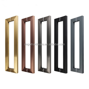 Modern Design 90 Degree Offset Door Handle Aluminum Alloy with Clear Anodized Finish Glass Doors Stainless Steel Door Pulls