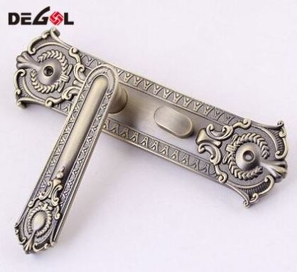 New design zinc alloy antique classic door lever handle on plate