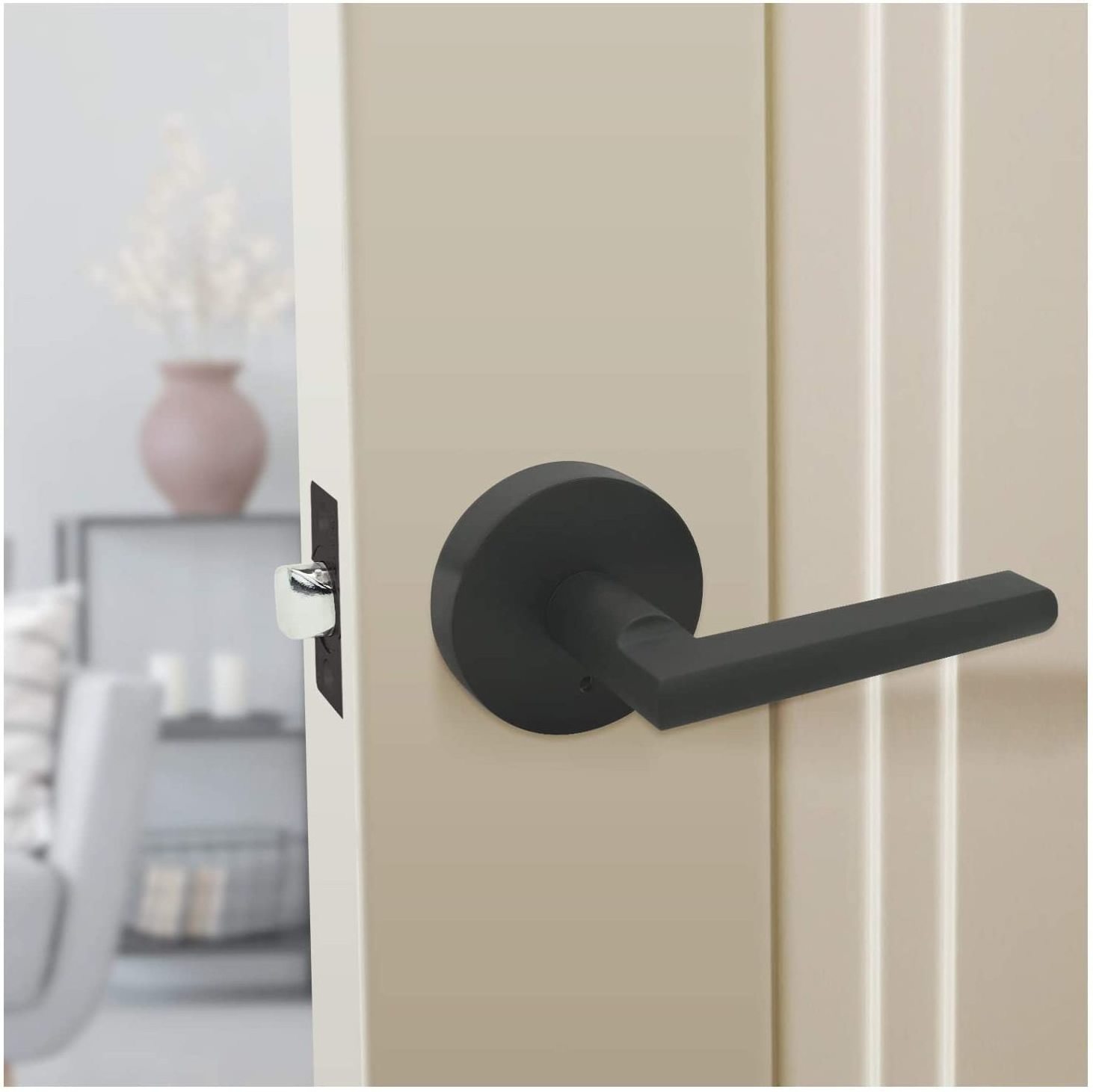 American Style Heavy Duty Zinc Alloy Lever Door Lock Satin Nickel Commercial Entry Door Lock with keys