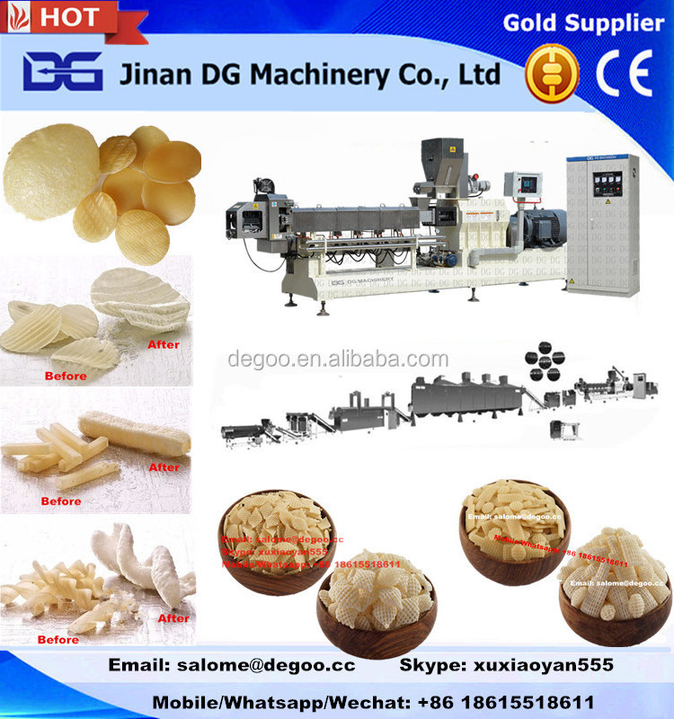 Fabricated Potato Chips Snack Pellet Making Machine 3d Fryums Extruder Machine