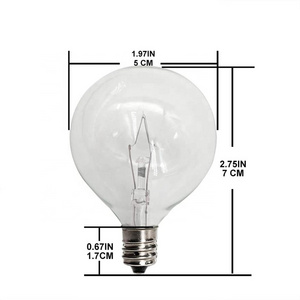 Dimmable 25W E12 Light Bulb, G50 Global 25W Light Bulbs for scented candle wax, G16.5 Globe Incandescent bulbs for String lights