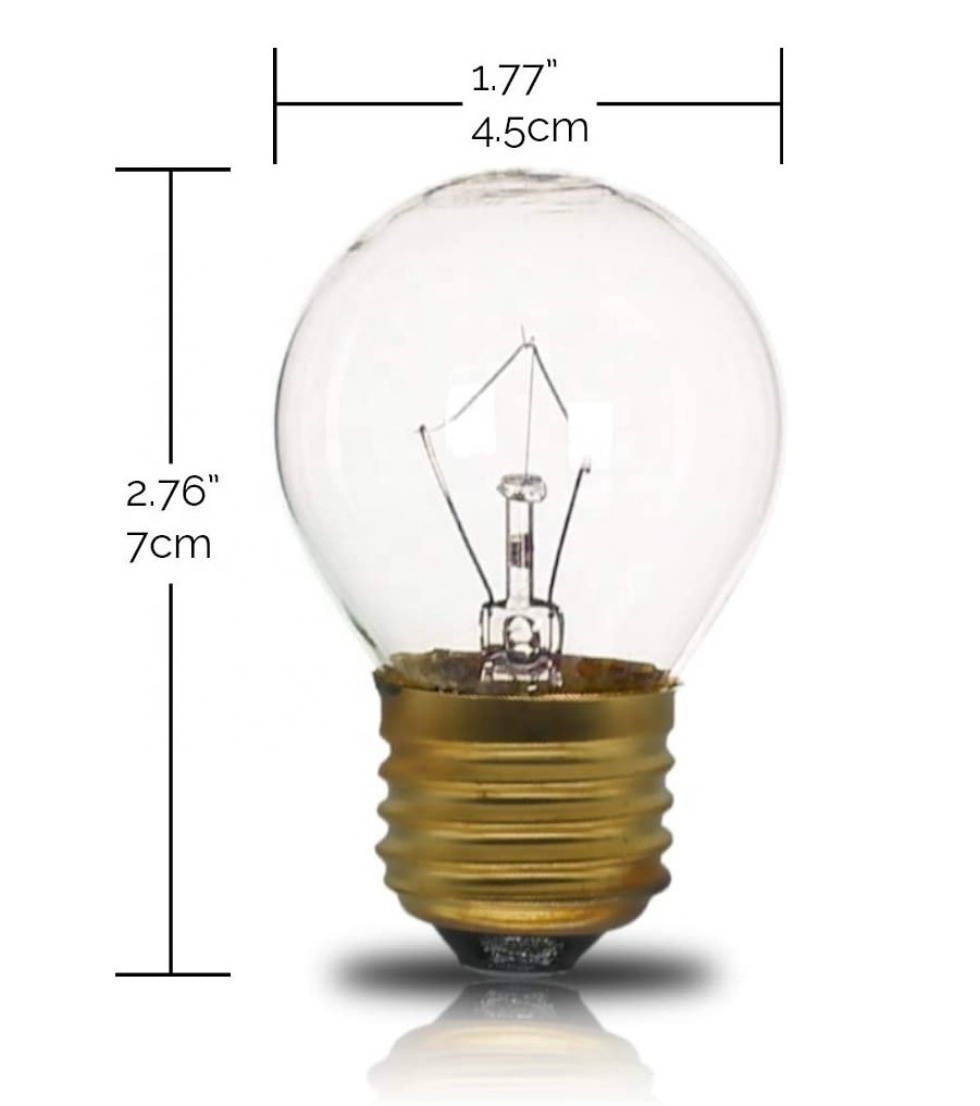 G45 Oven Light Bulbs, High temperature Resistant Bulbs, 40 Watt Appliance Replacement Bulbs for Oven, Stove,  Microwave